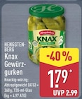 Knax Gewürzgurken im Angebot bei ALDI Nord in Kassel Knax Gewürzgurken Angebote von Hengstenberg bei ALDI Nord Kassel für 1,79 €