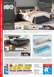 Boxspringbett im Möbel Inhofer Prospekt "SCHLAFEN" auf Seite 12