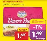 Butter von Sachsenmilch für 1,49 € bei Netto Marken-Discount im Angebot Butter von Sachsenmilch im aktuellen Netto Marken-Discount Prospekt
