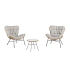 Salon de jardin en acier et résine tressée coloris noir et miel Hosta - 3 éléments (table basse et - BOTANIC® en promo chez Botanic Clermont-Ferrand à 319,00 €