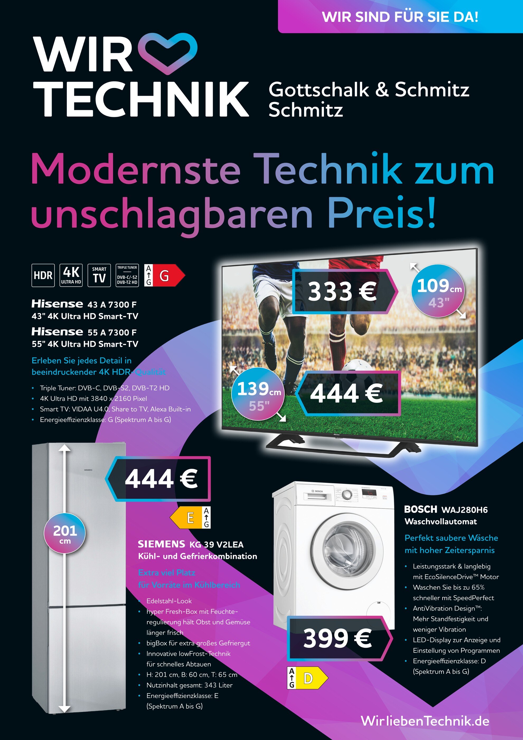 Wir lieben Technik Prospekt für Mönchengladbach mit 4 Seiten Wir lieben Technik Prospekt für Mönchengladbach: "Modernste Technik", 4 Seiten, 09.10.2021 - 31.10.2021