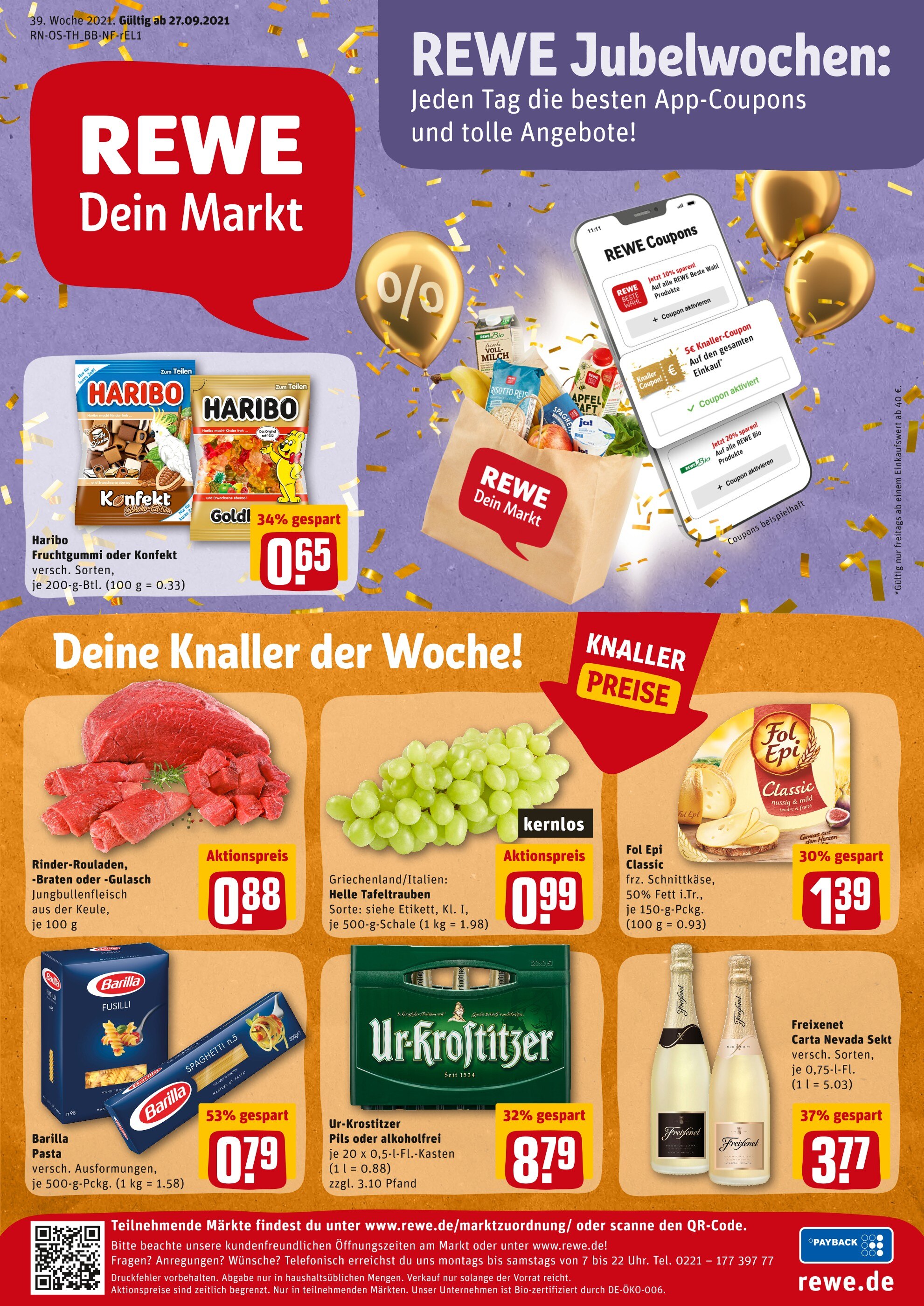REWE Prospekt für Haynrode mit 29 Seiten REWE Prospekt für Haynrode: "Angebote im Markt", 29 Seiten, 27.09.2021 - 02.10.2021