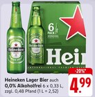 Aktuelles Heineken Lager Bier oder 0,0% Alkoholfrei Angebot bei E center in Homburg ab 4,99 €