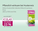 Hustenstiller Isländisch Moos Erwachsene Sirup Angebote von Stilaxx bei mea - meine apotheke Erlangen für 13,45 €