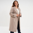 Manteau double boutonnage beige femme grande taille en promo chez La Halle Toulon à 69,99 €