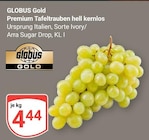 Aktuelles Premium Tafeltrauben hell kernlos Angebot bei GLOBUS in Duisburg ab 4,44 €