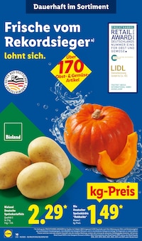Kürbis im aktuellen Lidl Prospekt (Bielefeld) Kürbis im Lidl Prospekt "LIDL LOHNT SICH" mit 67 Seiten (Bielefeld)
