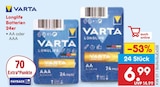 Longlife Batterien 24er Angebote von VARTA bei Netto Marken-Discount Jena für 6,99 €