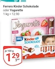 Kinder Schokolade Angebote von Ferrero bei GLOBUS Bochum für 1,29 €