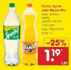 Fanta, Sprite oder Mezzo Mix Angebote bei Netto Marken-Discount Wolfenbüttel für 1,19 €