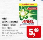 Vollwaschmittel Flüssig, Pulver oder Pods Angebote von Ariel bei Markant Kiel für 5,49 €