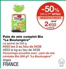 Pain de mie complet Bio - La Boulangère à 2,02 € dans le catalogue Monoprix