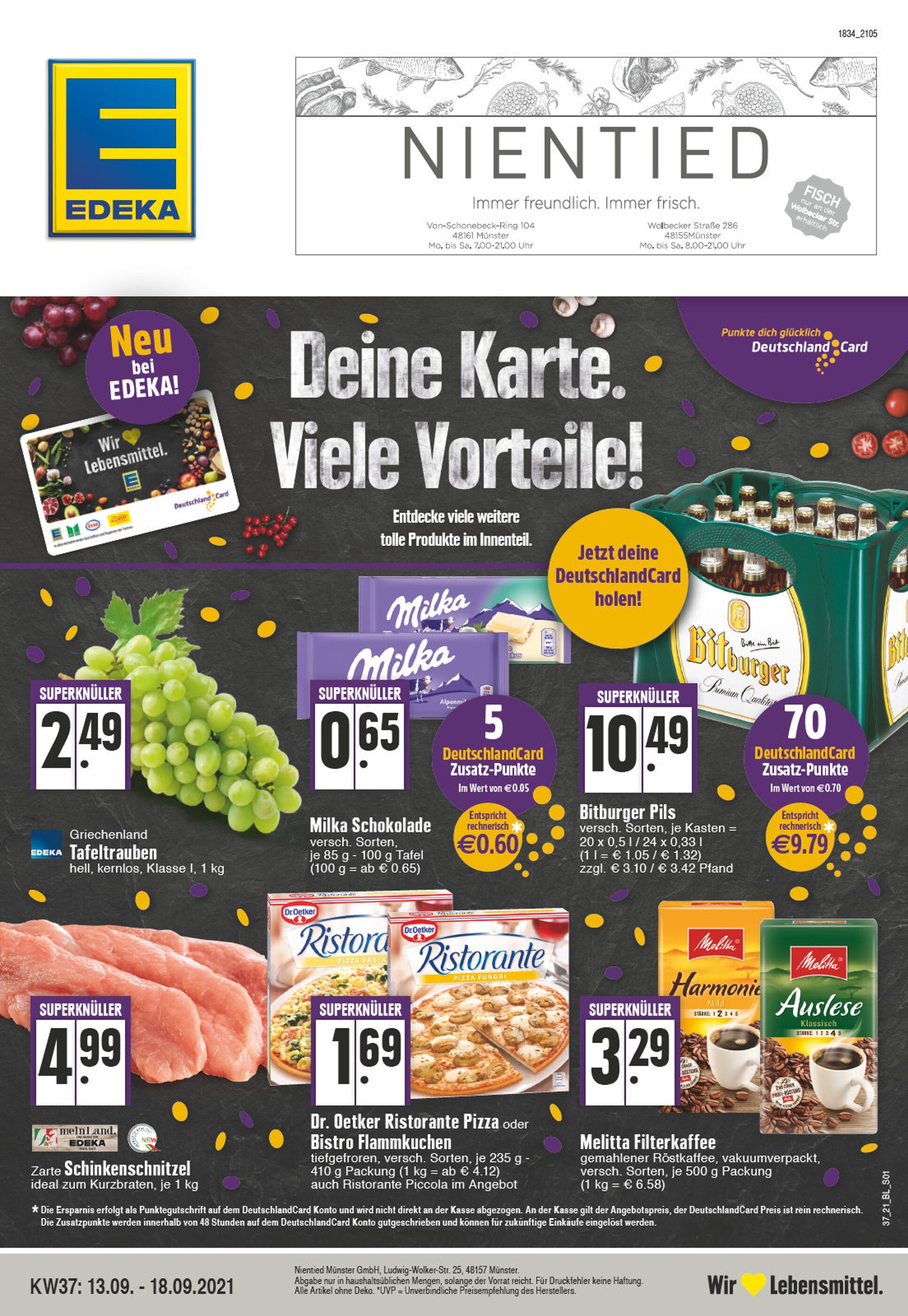 EDEKA Prospekt für Münster mit 32 Seiten EDEKA Prospekt für Münster: "Aktuelle Angebote", 32 Seiten, 13.09.2021 - 18.09.2021