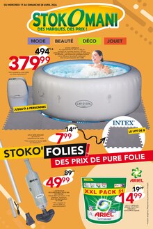 Prospectus Stokomani à Alès, "STOKO' FOLIES ! DES PRIX DE PURE FOLIE", 14 pages de promos valables du 17/04/2024 au 28/04/2024