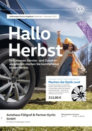 Volkswagen Prospekt für Kyritz mit 1 Seite Volkswagen Prospekt "Herbst in Sicht" für Kyritz, 1 Seite, 01.09.2023 - 30.11.2023