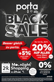 Aktueller porta Möbel Möbel & Einrichtung Prospekt in Apolda und Umgebung, "BLACK SALE" mit 1 Seite, 24.11.2024 - 30.11.2024