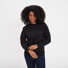 Sweat col rond manches longues noir femme en promo chez La Halle Sweat col rond manches longues noir femme dans le catalogue La Halle