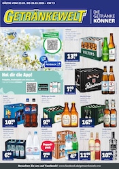 Getränkewelt Getränkemärkte Prospekt der aktuellen Woche mit 4 Seiten, gültig von 23.03.2026 bis 28.03.2026, in Hagen und Umgebung Aktueller Getränkewelt Getränkemärkte Prospekt in Hagen und Umgebung, "DIE GETRÄNKEKÖNNER" mit 4 Seiten, 23.03.2026 - 28.03.2026