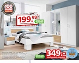 Bett mit Nachttischen im Segmüller Prospekt zum Preis von 199,99 €
