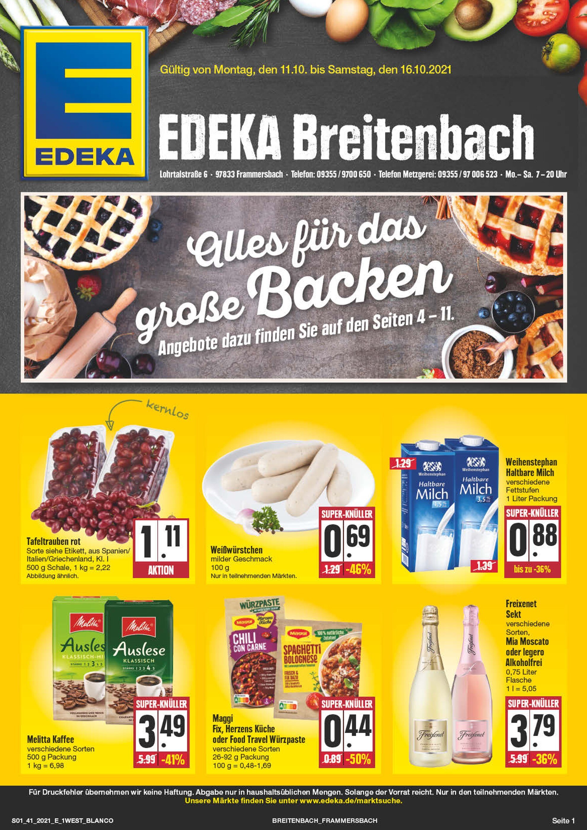 EDEKA Prospekt für Rothenbuch mit 28 Seiten EDEKA Prospekt für Rothenbuch: "Wir lieben Lebensmittel!", 28 Seiten, 11.10.2021 - 16.10.2021