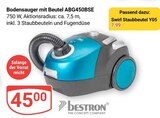 Bodensauger mit Beutel ABG450BSE Angebote von Bestron bei GLOBUS Bad Kreuznach für 7,99 €