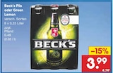 Pils oder Green Lemon Angebote von Beck's bei Netto Marken-Discount Lörrach für 3,99 €