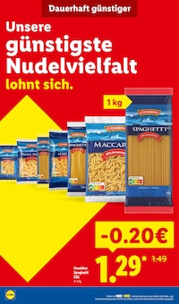 Nudeln im aktuellen Lidl Prospekt (Bochum) Nudeln im Lidl Prospekt "Der PreisfĂĽhrer macht Deutschland dauerhaft gĂĽnstiger!" mit 20 Seiten (Bochum)
