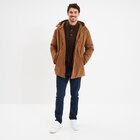 Parka mi-longue à capuche marron homme - La Halle à Valence Parka mi-longue à capuche marron homme en promo chez La Halle Valence à 69,99 €