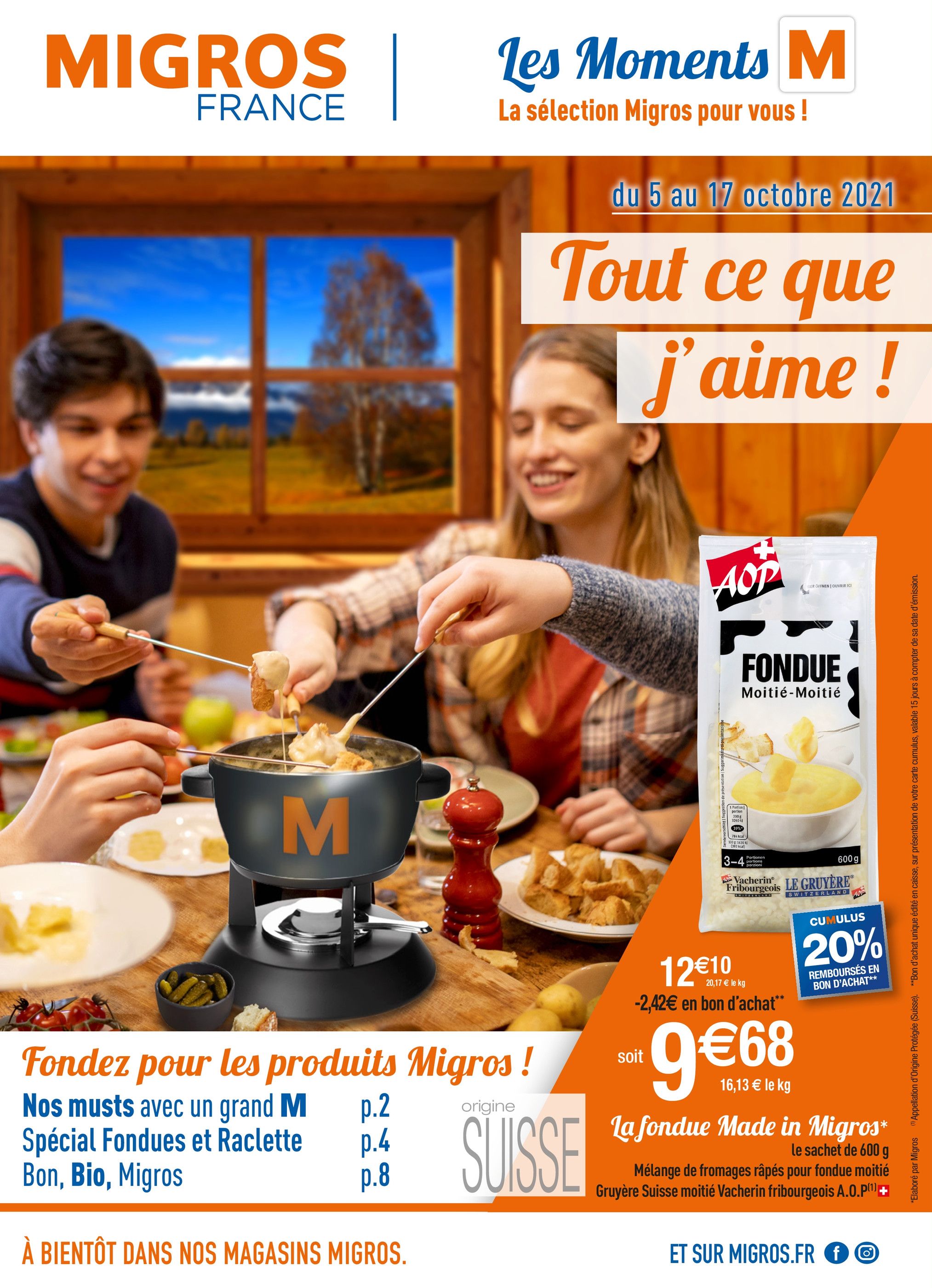 Catalogue Migros France à Sallanches, avec 32 pages Prospectus Migros France à Sallanches, "Tout ce que j'aime !", 32 pages, 05/10/2021 - 17/10/2021