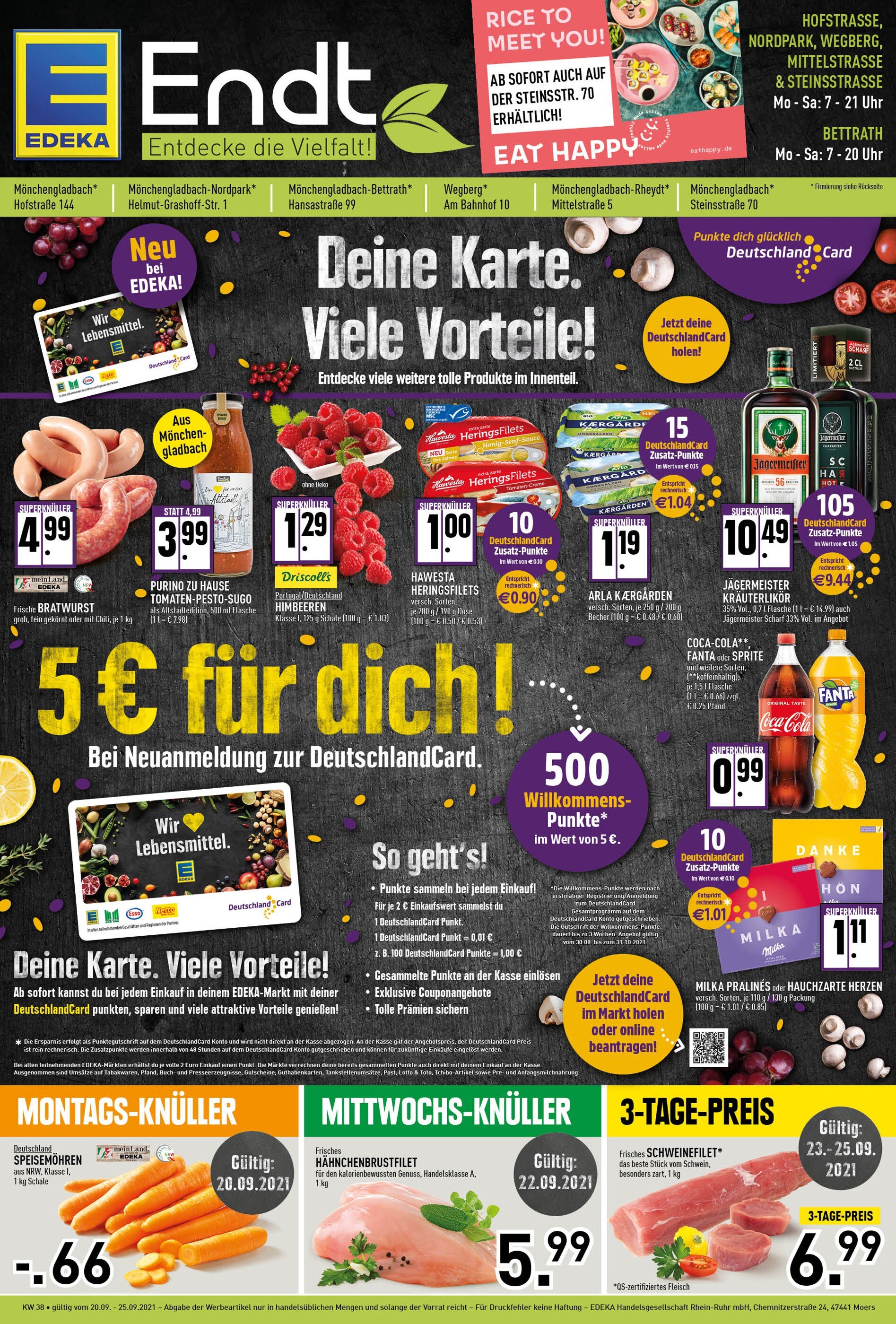 EDEKA Prospekt für Mönchengladbach mit 8 Seiten EDEKA Prospekt für Mönchengladbach: "Aktuelle Angebote", 8 Seiten, 20.09.2021 - 25.09.2021