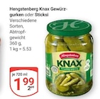 Knax Gewürzgurken im Angebot bei GLOBUS in Leipzig Knax Gewürzgurken Angebote von Hengstenberg bei GLOBUS Leipzig für 1,99 €