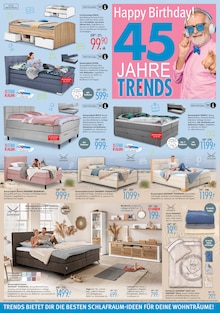 Boxspringbett im Trends Prospekt "45 Jahre Trends …und Du bekommst die Geschenke" mit 8 Seiten (Duisburg)
