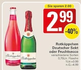 Aktuelles Deutscher Sekt oder Fruchtsecco Angebot bei WEZ in Löhne ab 2,99 €