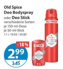 Deo Bodyspray oder Deo Stick von Old Spice im aktuellen V-Markt Prospekt für 2,99 €