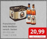 Hefe Weißbier Angebote von Franziskaner bei Getränkefachmarkt Rausch Gießen für 20,99 €
