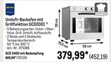 Umluft-Backofen mit Grillfunktion GC02001 von Metro Professional im aktuellen METRO Prospekt für 452,19 €