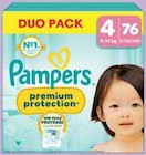 Couches protection duo pack T4 x76 - Pampers en promo chez Intermarché Couches protection duo pack T4 x76 - Pampers dans le catalogue Intermarché