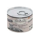 LandFleisch Cat Kitten Pastete Rind + Huhn + Wild 195 g bei Zookauf im Prospekt "" für 0,99 €