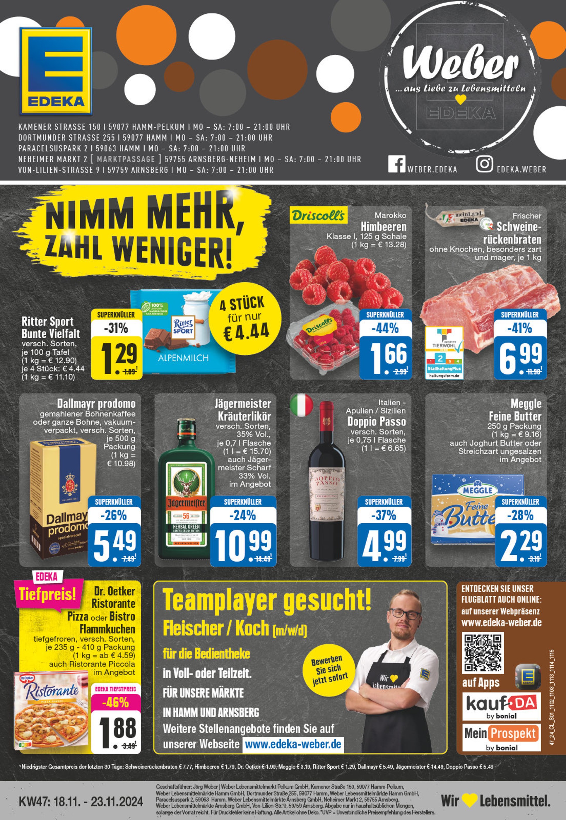 EDEKA Prospekt für Hamm: "Aktuelle Angebote", 24 Seiten, 18.11.2024 - 23.11.2024