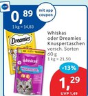 Knuspertaschen von Whiskas für 0,89 € bei budni im Angebot Knuspertaschen von Whiskas im aktuellen budni Prospekt