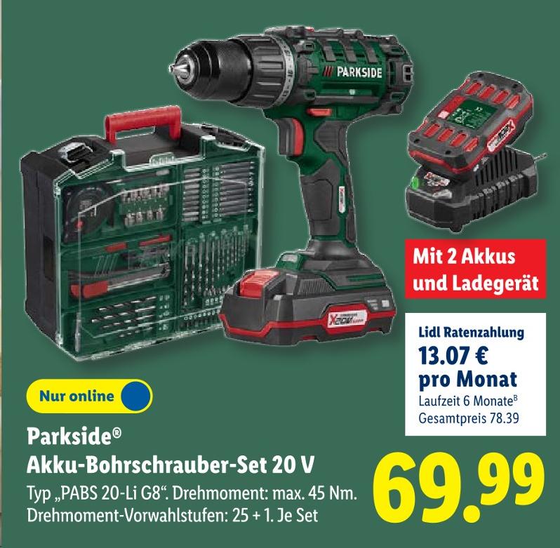 Akku-Bohrschrauber-Set 20 V