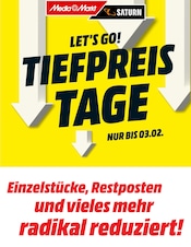 Aktueller MediaMarkt Saturn Prospekt mit Kissen, "LET'S GO! TIEFPREIS TAGE", Seite 1