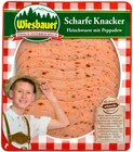 Feine Extrawurst oder Scharfe Knacker Angebote von Wiesbauer bei REWE Brühl für 1,49 €