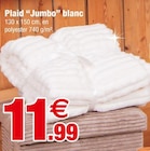 Promo Plaid “Jumbo” blanc à 11,99 € dans le catalogue Bazarland à Andilly