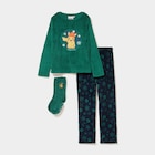 Ensemble pyjama 3 pièces coffret cadeau vert garçon dans le catalogue La Halle