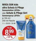 SUN kids ultra Schutz & Pflege Sonnenlotion LSF50+ im Angebot bei V-Markt in Regensburg SUN kids ultra Schutz & Pflege Sonnenlotion LSF50+ Angebote von NIVEA bei V-Markt Regensburg für 8,99 €