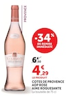Promo Côtes de Provence AOP Rosé à 4,29 € dans le catalogue Super U à Saint-Germain-Lembron