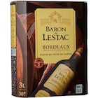 A.O.P. Bordeaux - BARON DE LESTAC - Carrefour Market à Saint-Martin-Boulogne A.O.P. Bordeaux - BARON DE LESTAC en promo chez Carrefour Market Saint-Martin-Boulogne à 10,46 €