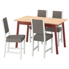 Tisch und 4 Stühle hellbraun lasiert rot las./Knisa grau/beige weiß Angebote von PINNTORP / STEFAN bei IKEA Görlitz für 268,96 €