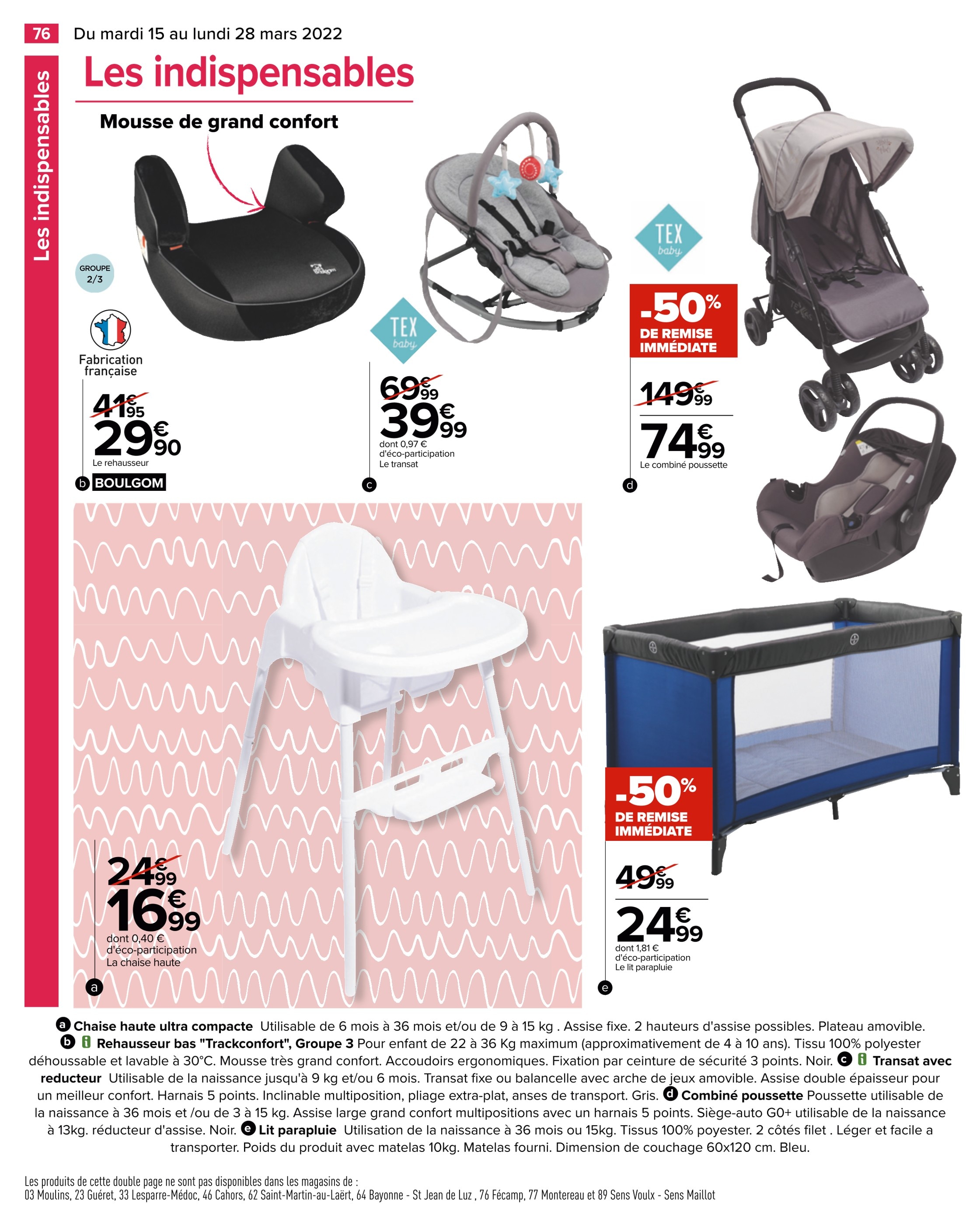 Transat Bebe Carrefour Promo Et Prix Dans Le Catalogue Du Moment